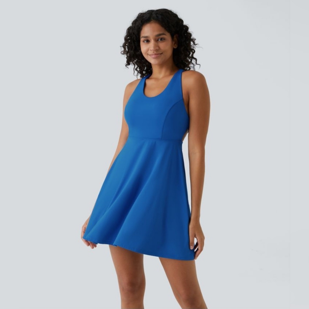 HALARA Blue Flare Criss-Cross Active Dress & Shorts XL NWT